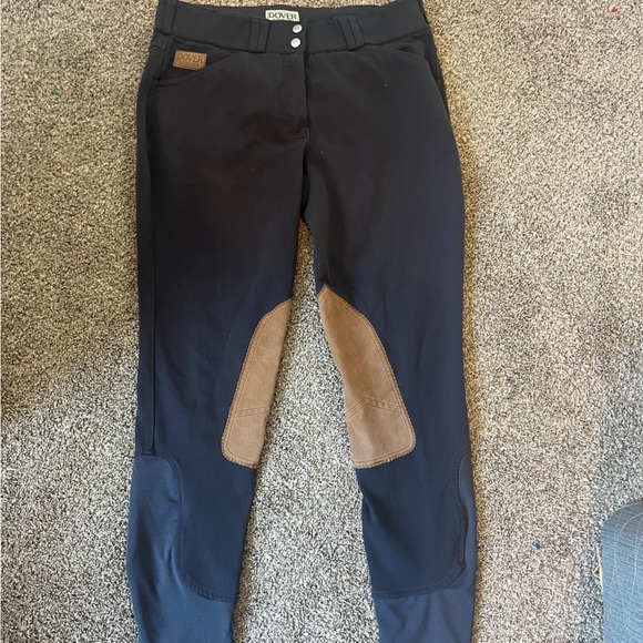 Dover Saddlery Pants - Dover black Riding Pants with Tan Patches, size 32